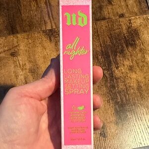 Urban Decay Pink and Green Makeup Setting Spray